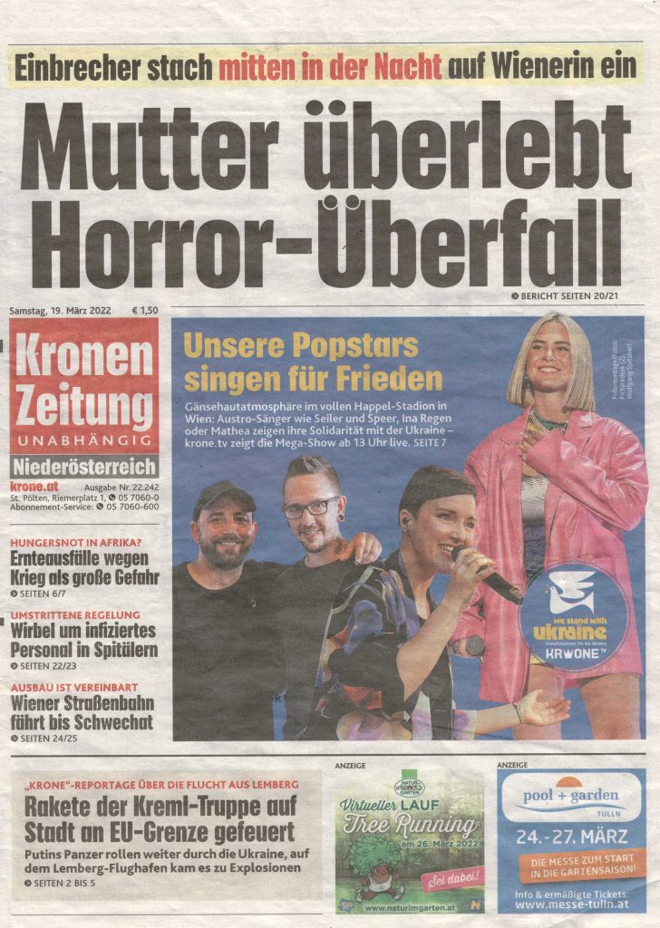 Dr Barbara Franz in der Kronen Zeitung 2022-03-19